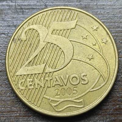 【铜匠收藏】★第143★散币专场 不寄存，30包邮。不满30元，支付5元运费。《接受代拍 代送NGC评级》 - 10【无寄存】巴西 2005年 25分黄铜币
