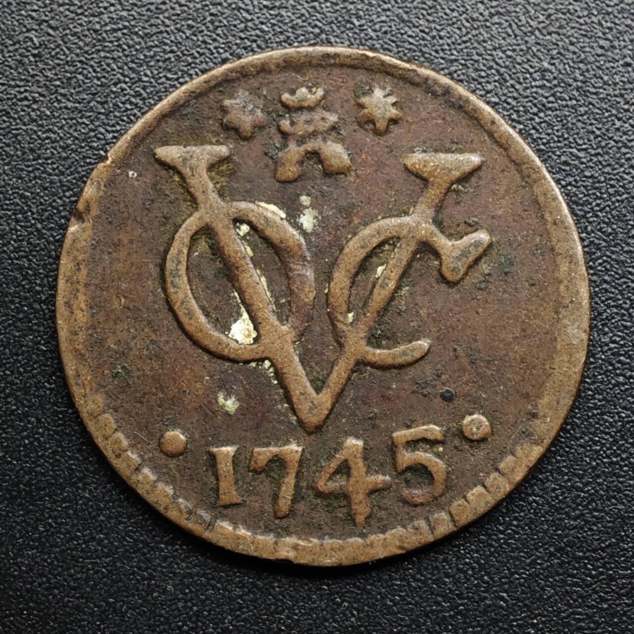 【淘币小摊】限时拍第八百五十七拍  老铜币场  满百包邮可预留两周  周一统一发货  荷属东印度1745年VOC铜币