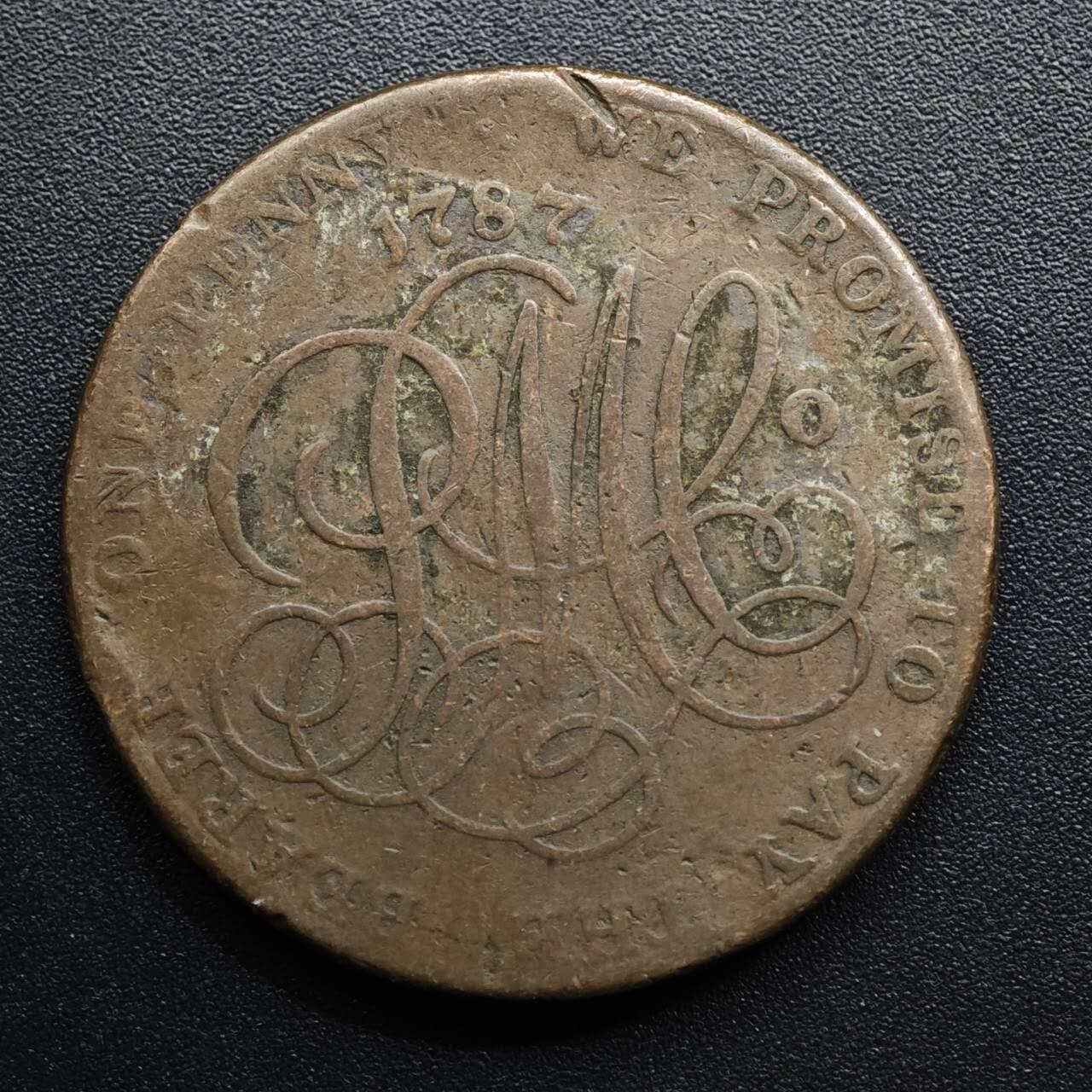 【淘币小摊】限时拍第八百五十七拍  老铜币场  满百包邮可预留两周  周一统一发货  英国1787年一便士铜币代币