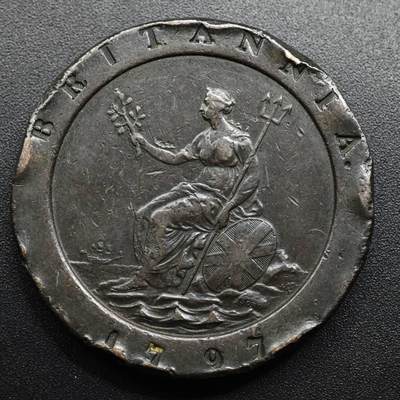 【淘币小摊】限时拍第八百五十七拍  老铜币场  满百包邮可预留两周  周一统一发货  - 英国1797年乔治三世二便士车轮大铜币