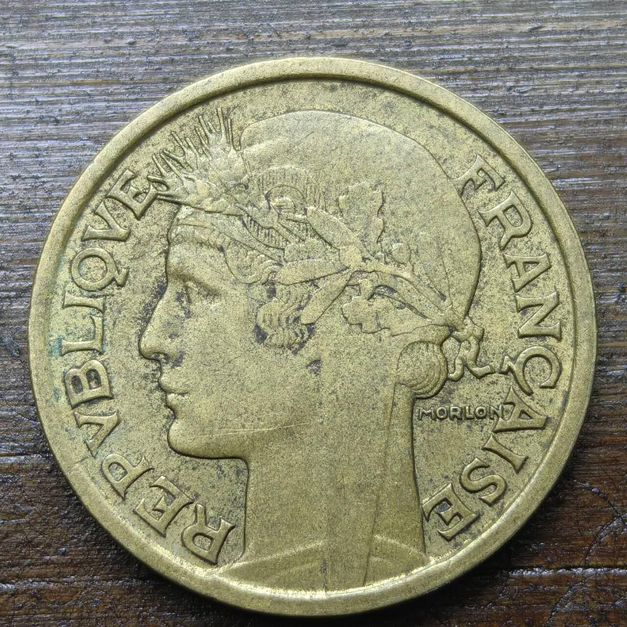 【铜匠收藏】★第142★散币专场 不寄存，30包邮。不满30元，支付5元运费。《接受代拍 代送NGC评级》 70【无寄存】法国 2法郎 1941年 铝青铜币 谷物女神