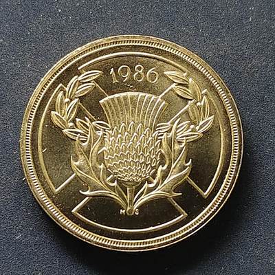 【全场包邮】纯粹捡漏拍498场 - 英国1986年2镑爱丁堡英联邦运动会纪念币 BU品相