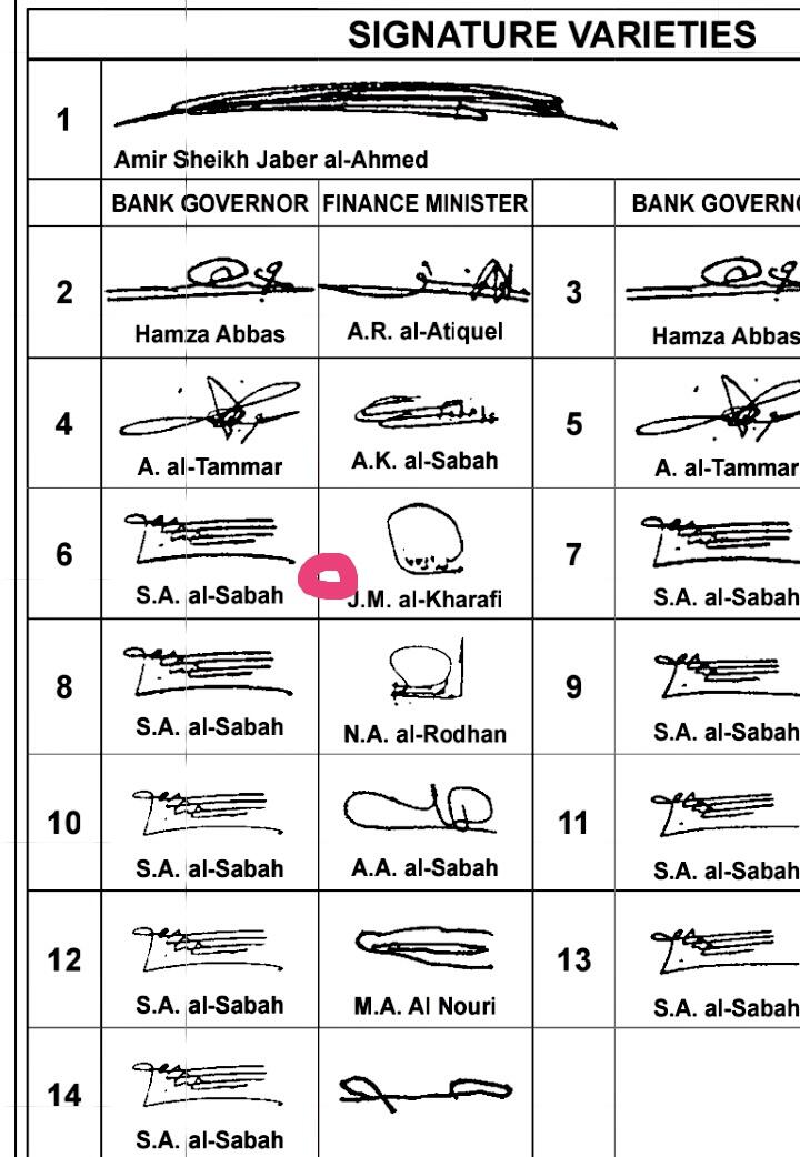 全新科威特1968年5第纳尔靓品纸币