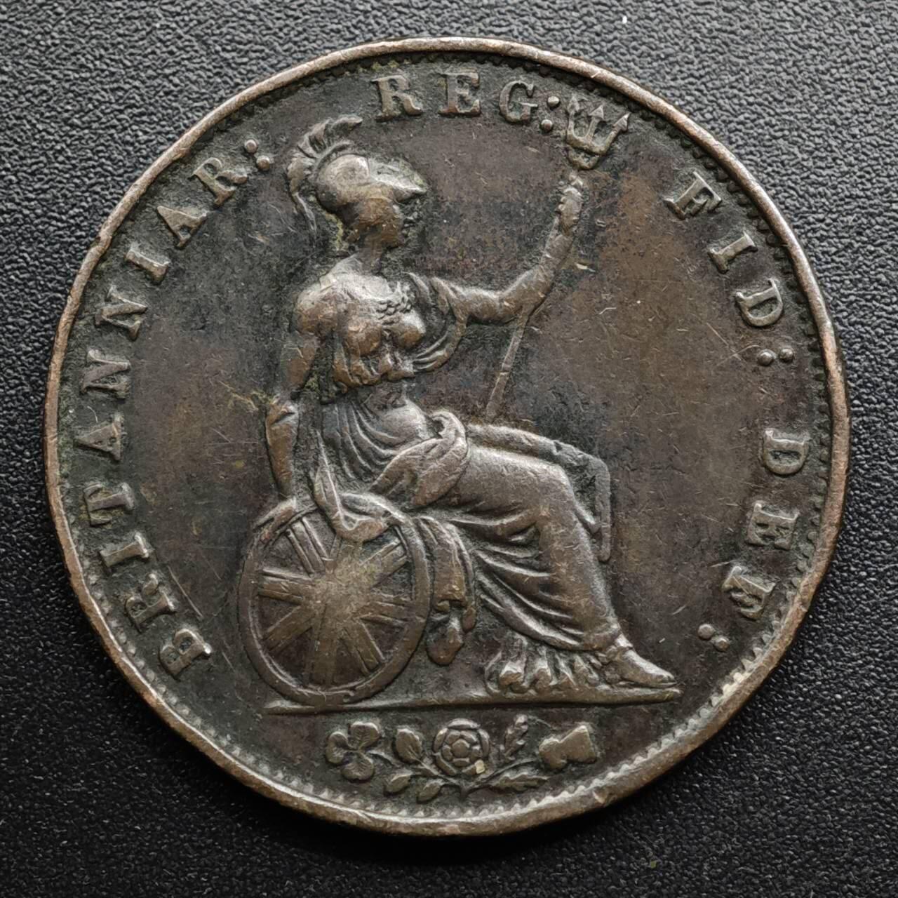 【淘币小摊】限时拍第八百五十七拍  老铜币场  满百包邮可预留两周  周一统一发货  英国1854年维多利亚半便士铜币