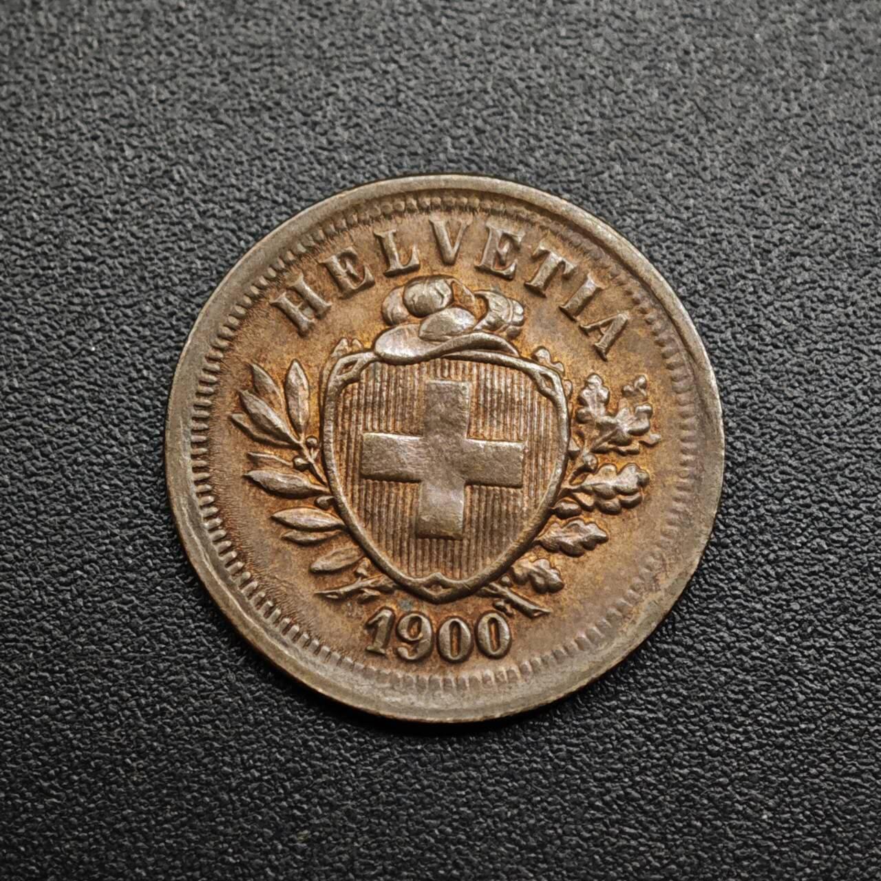 【淘币小摊】限时拍第八百五十七拍  老铜币场  满百包邮可预留两周  周一统一发货  瑞士1900年1分铜币