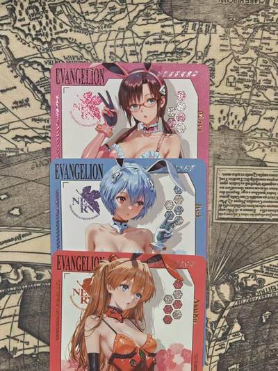 春节前倒数第二场！！龙虎卡牌-七四场（满200元包邮，无佣金，每周六结拍，欢迎送拍） - 细沙闪3张 白花 EVA兔女郎