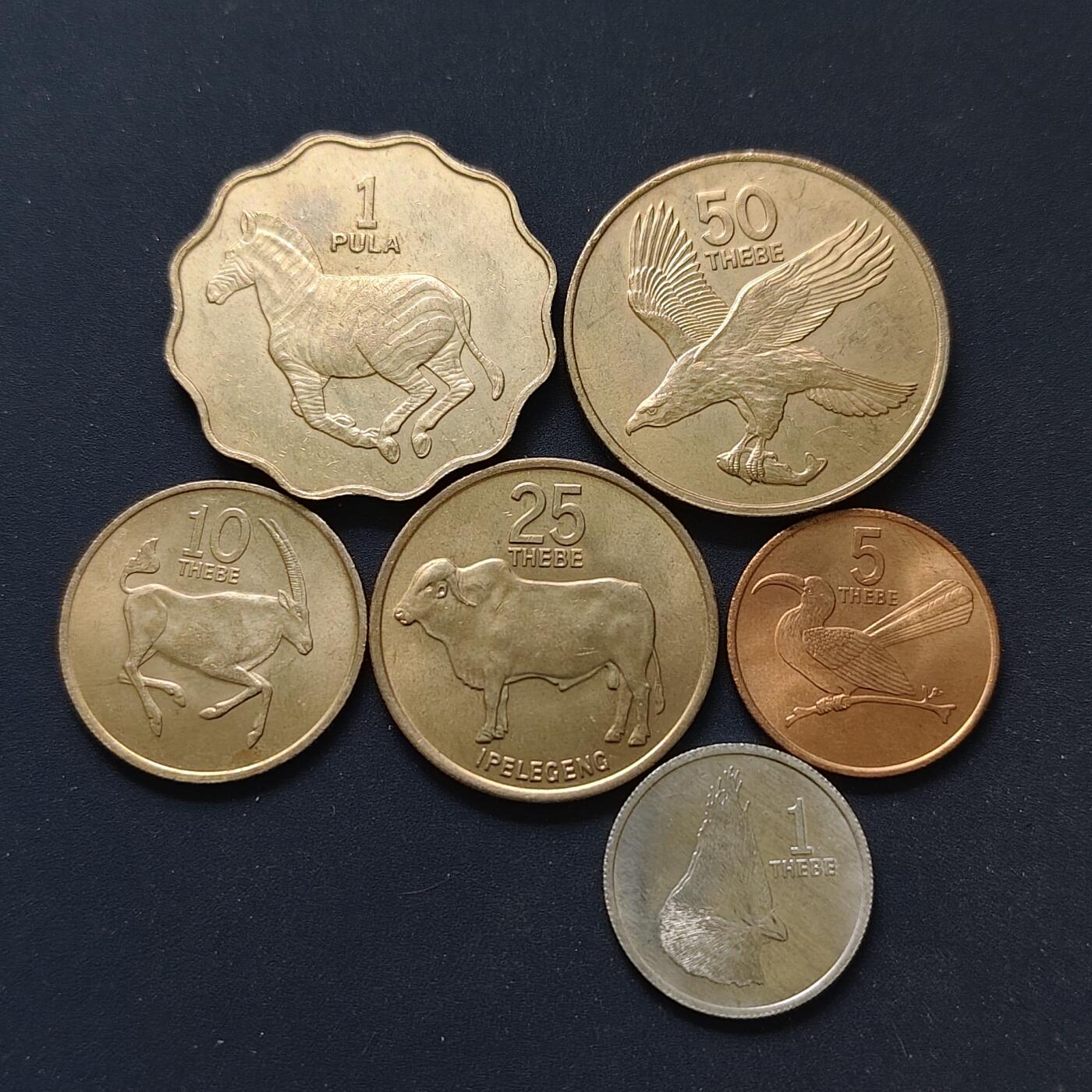 【全场包邮】纯粹捡漏拍498场-持续更新中 博兹瓦纳1976年清年份6枚套币