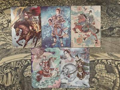 春节前倒数第二场！！龙虎卡牌-七四场（满200元包邮，无佣金，每周六结拍，欢迎送拍） - 普卡5张 星宿文创 三娘 一套