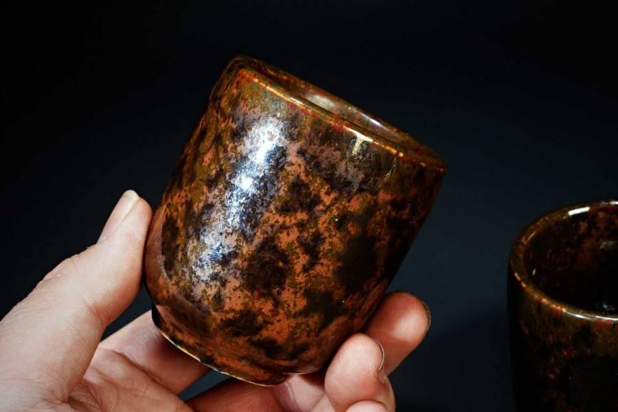 上海都达杂项专场十二（全场包邮】 陨石杯子一对89-4