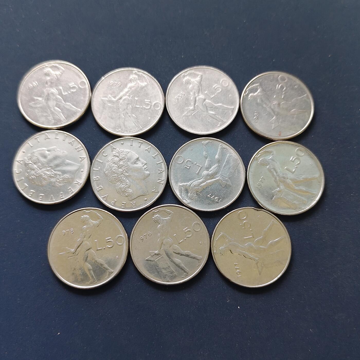 【全场包邮】纯粹捡漏拍498场-持续更新中 意大利各年份50里拉11枚一组