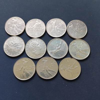 【全场包邮】纯粹捡漏拍498场-持续更新中 - 意大利各年份50里拉11枚一组