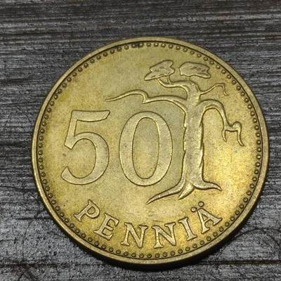 【铜匠收藏】★第142★散币专场 不寄存，30包邮。不满30元，支付5元运费。《接受代拍 代送NGC评级》 - 32【无寄存】芬兰 50芬尼 铜币 1976年 持剑狮子