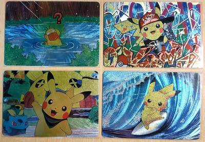 春节前倒数第二场！！龙虎卡牌-七四场（满200元包邮，无佣金，每周六结拍，欢迎送拍） - 粗闪4张 江东 宝可梦系列 可达鸭+皮卡丘