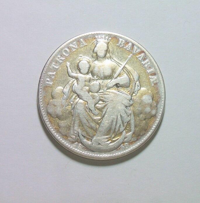 【银】德国巴伐利亚1869年 圣母抱婴1泰勒银币 好品  #外国银币