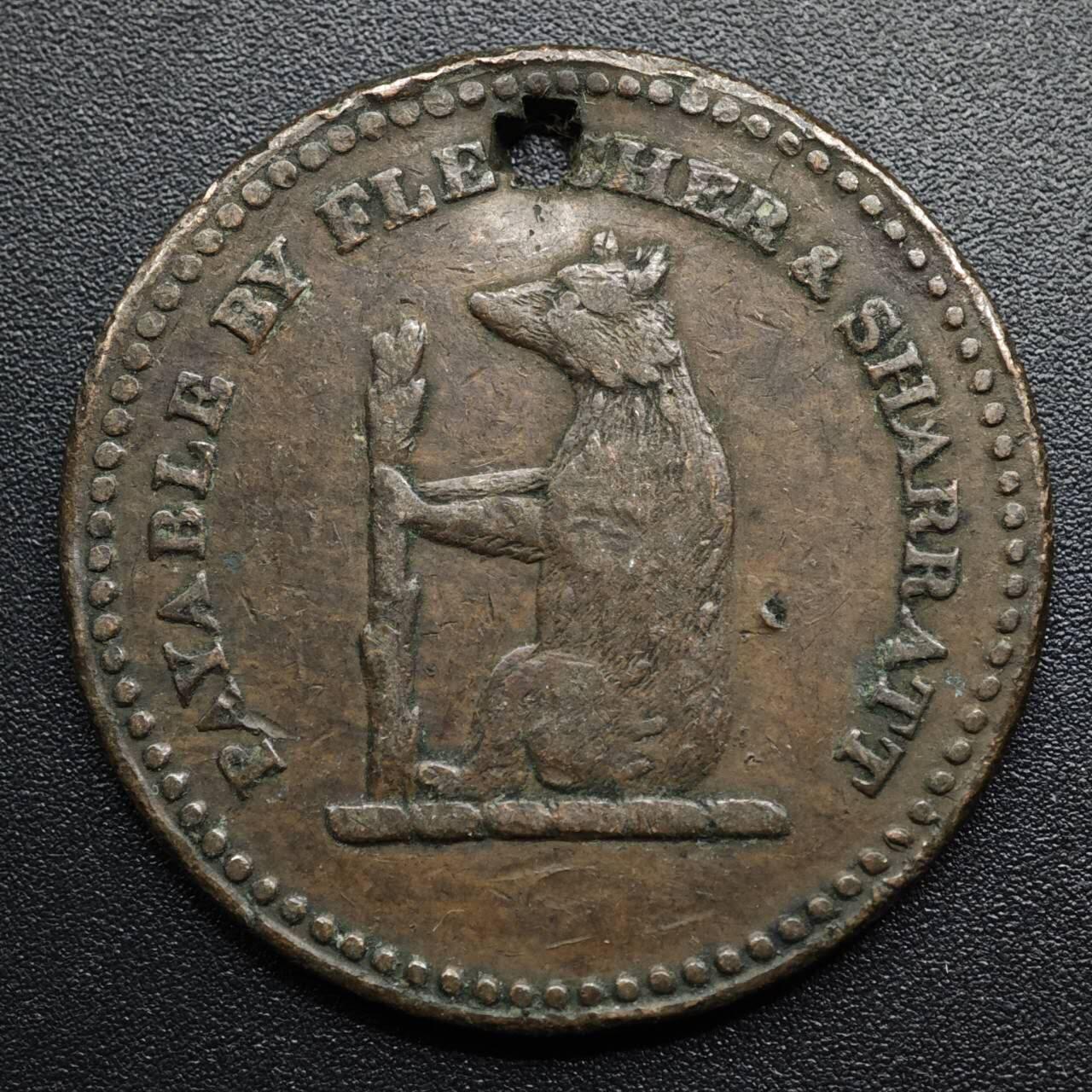 【淘币小摊】限时拍第八百五十七拍  老铜币场  满百包邮可预留两周  周一统一发货  英国1811年沃尔索尔一便士铜币代币