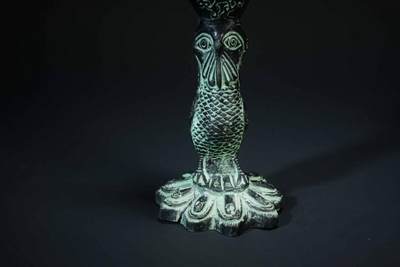 上海都达杂项专场90【全场包邮】  铜双凤烛台83-84