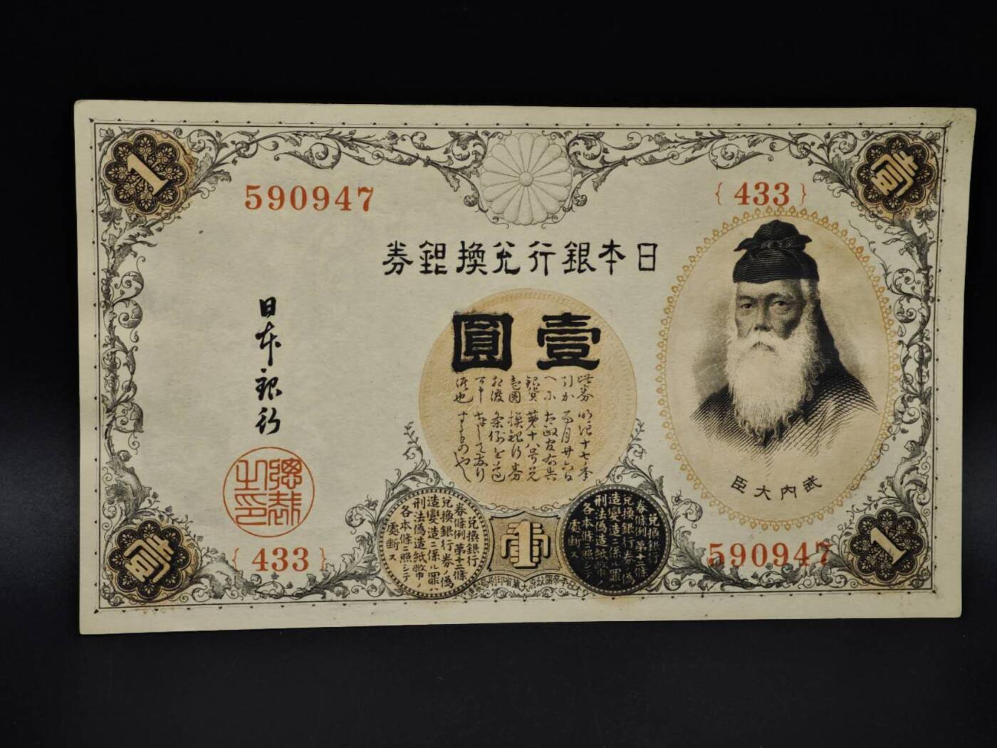 【淘币小摊】实时拍第八百五十六拍   无佣金福利纸币场   满百包邮可预留二周 每周一统一发货   日本银行兑换银券壹圆纸币