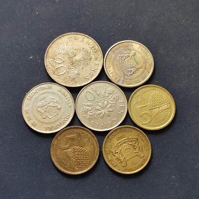 【全场包邮】纯粹捡漏拍498场-持续更新中 - 新加坡各年份散币7枚一组