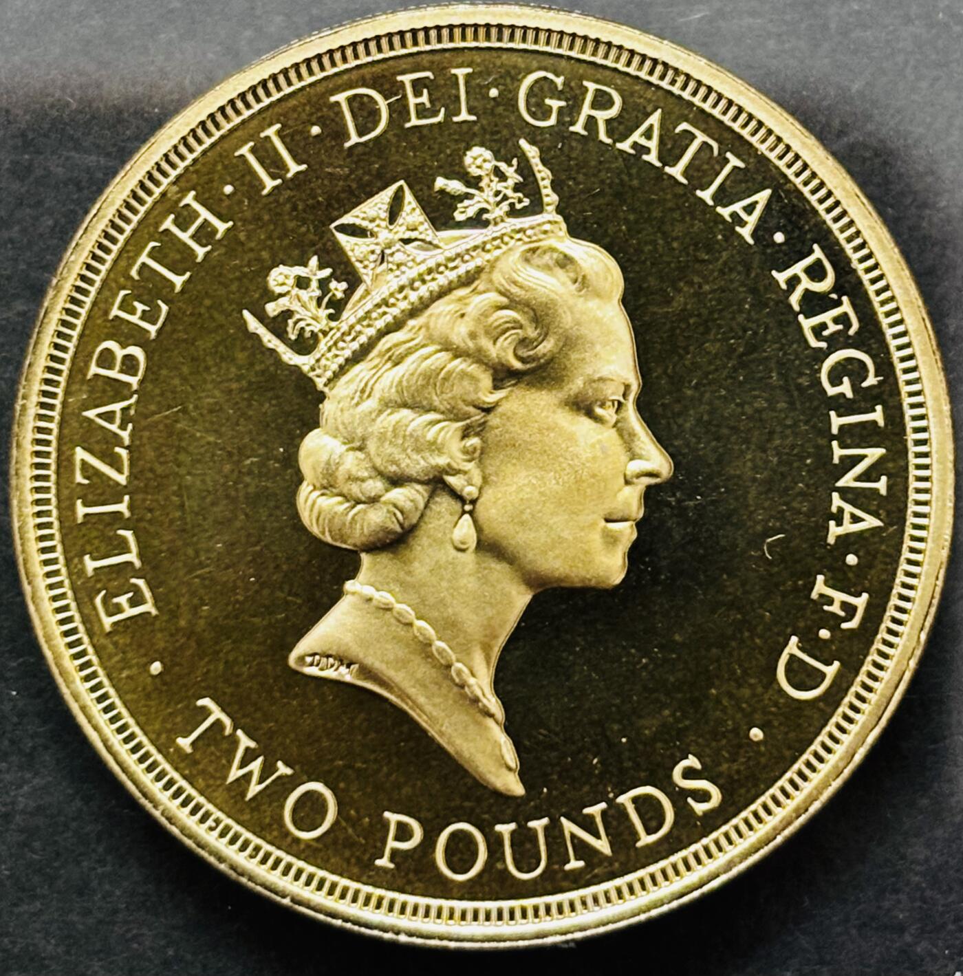 文馨钱币收藏 2026新年第五场（第 291 场）【长期接代拍品】 全新英国1989年发行2镑纪念币，权利法案300周年，镜面工艺像是精制币，送收藏盒，带彩