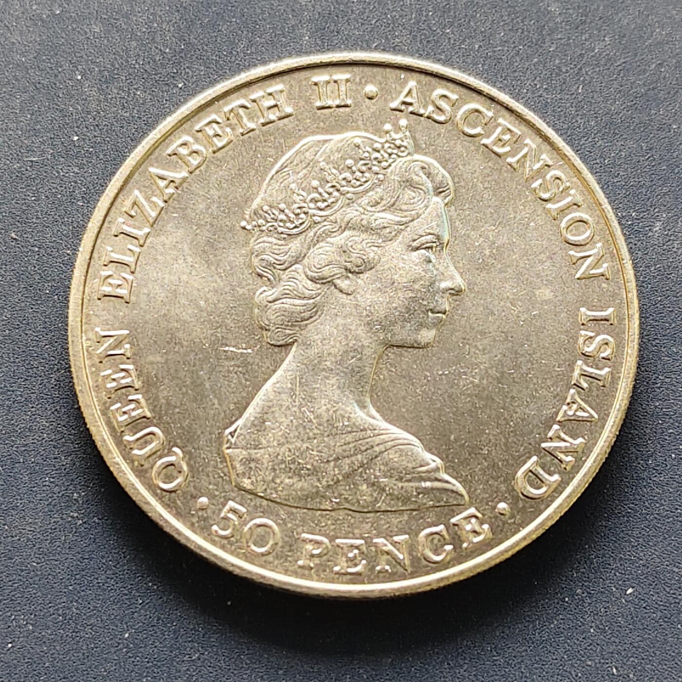 【全场包邮】纯粹捡漏拍498场-持续更新中 阿松森群岛1984年50便士安德鲁王子皇家访问克朗型纪念币