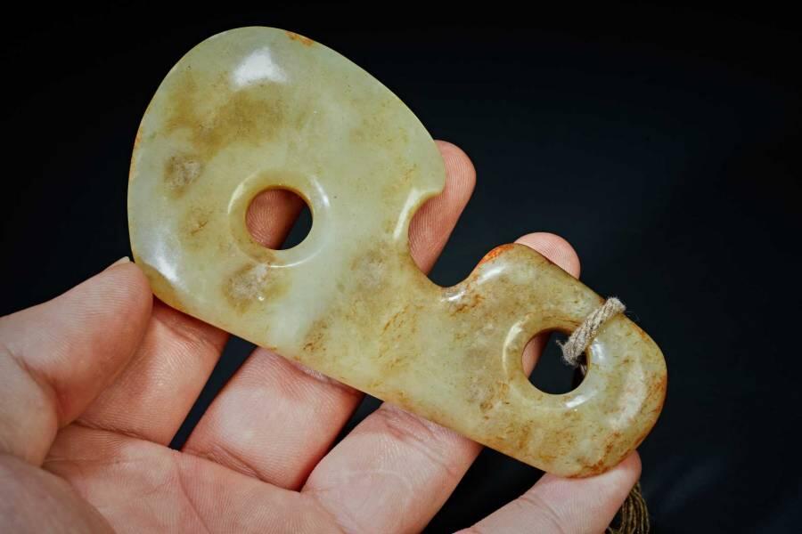 上海都达杂项专场十二（全场包邮】 和田古玉双联璧89-19