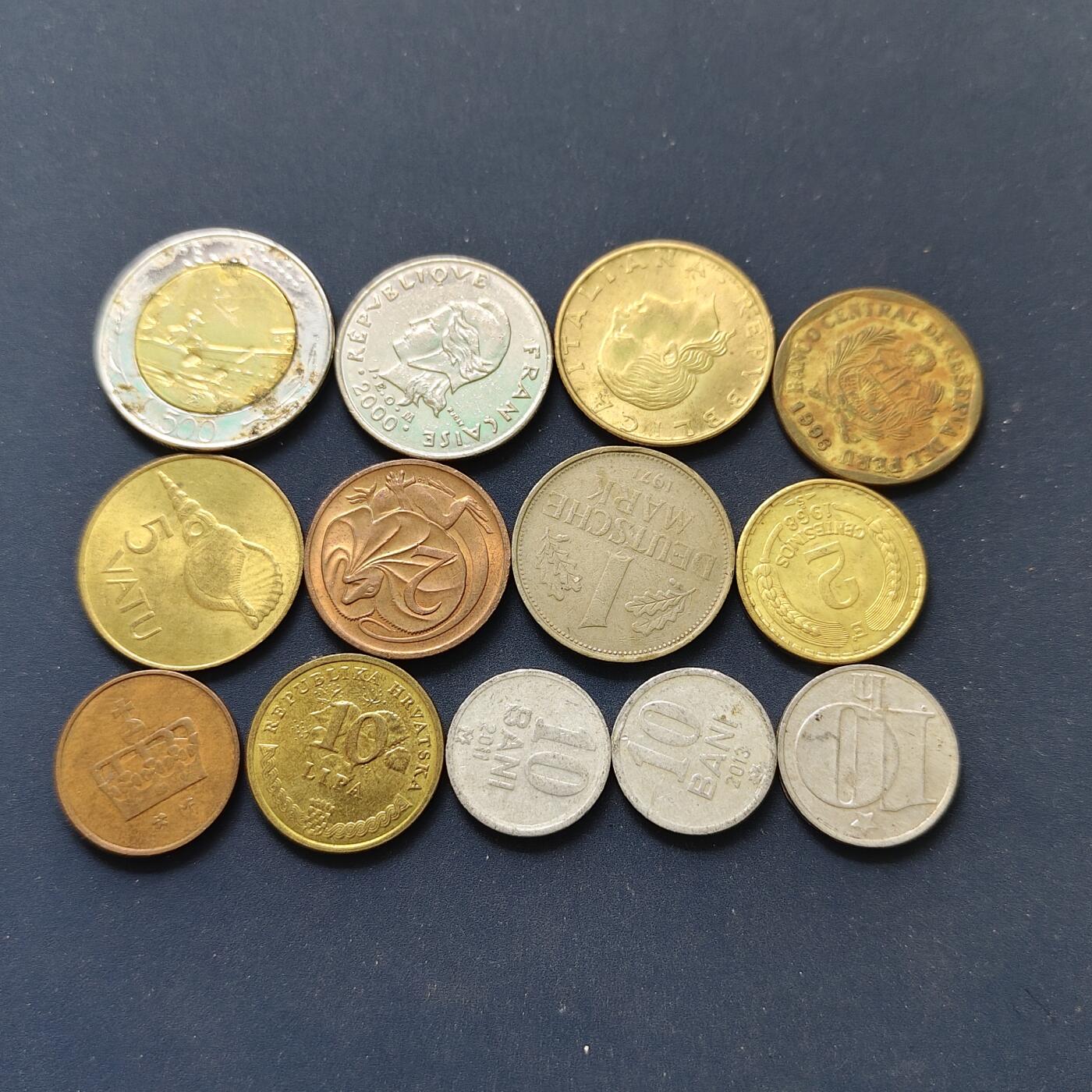 【全场包邮】纯粹捡漏拍498场-持续更新中 世界各国各年份散币K组-14枚一组-意大利+德国+智利+克罗地亚等