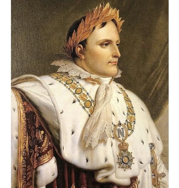 法国1821年 拿破仑金叶冠 高浮雕精制大铜章 带皇冠 32×40MM