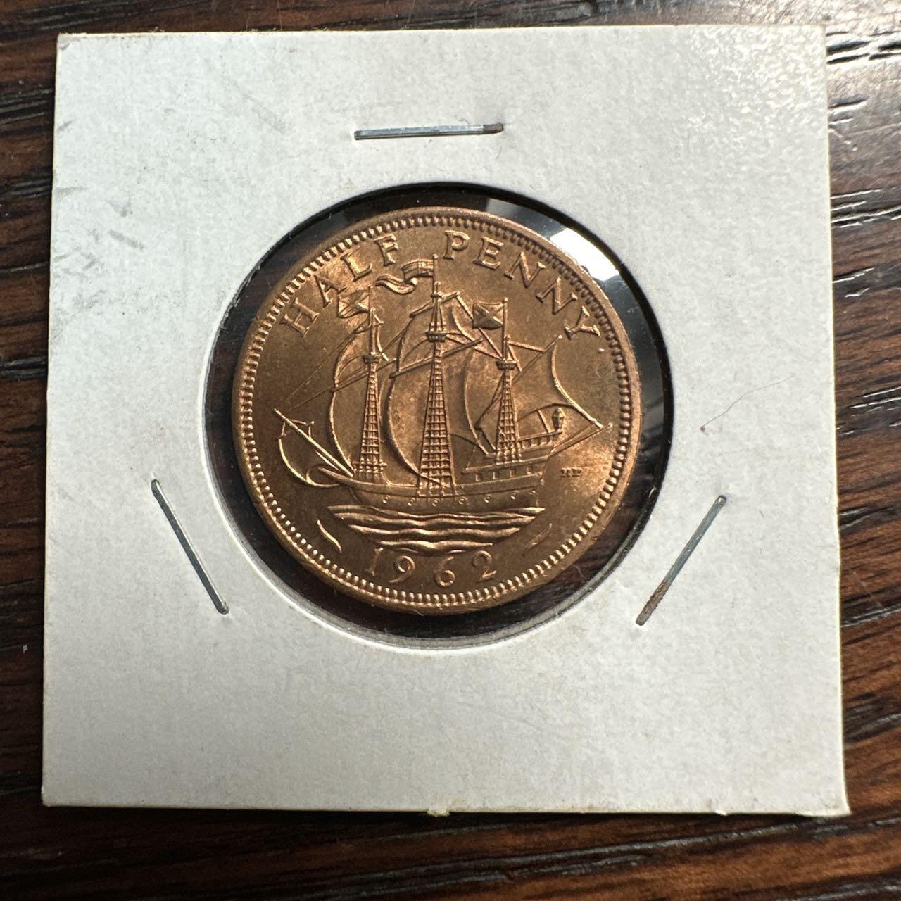 蒂克钱币-第58场 外国散币 奥运/博览会纪念章免佣限时拍 英国1962年 半便士铜币