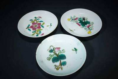 上海都达杂项专场十二（全场包邮】 - 粉彩花卉纹碟 3件83-52