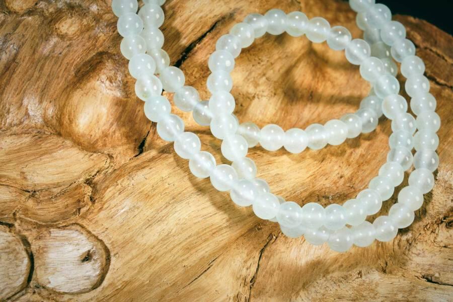 上海都达杂项专场十二（全场包邮】 天然白冰翡翠（A货）项链89-7