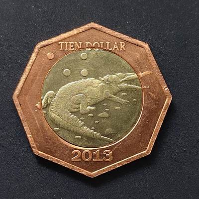 【全场包邮】纯粹捡漏拍498场-持续更新中 - 【商业币】荷属博耐尔2013年10元八边形双色币