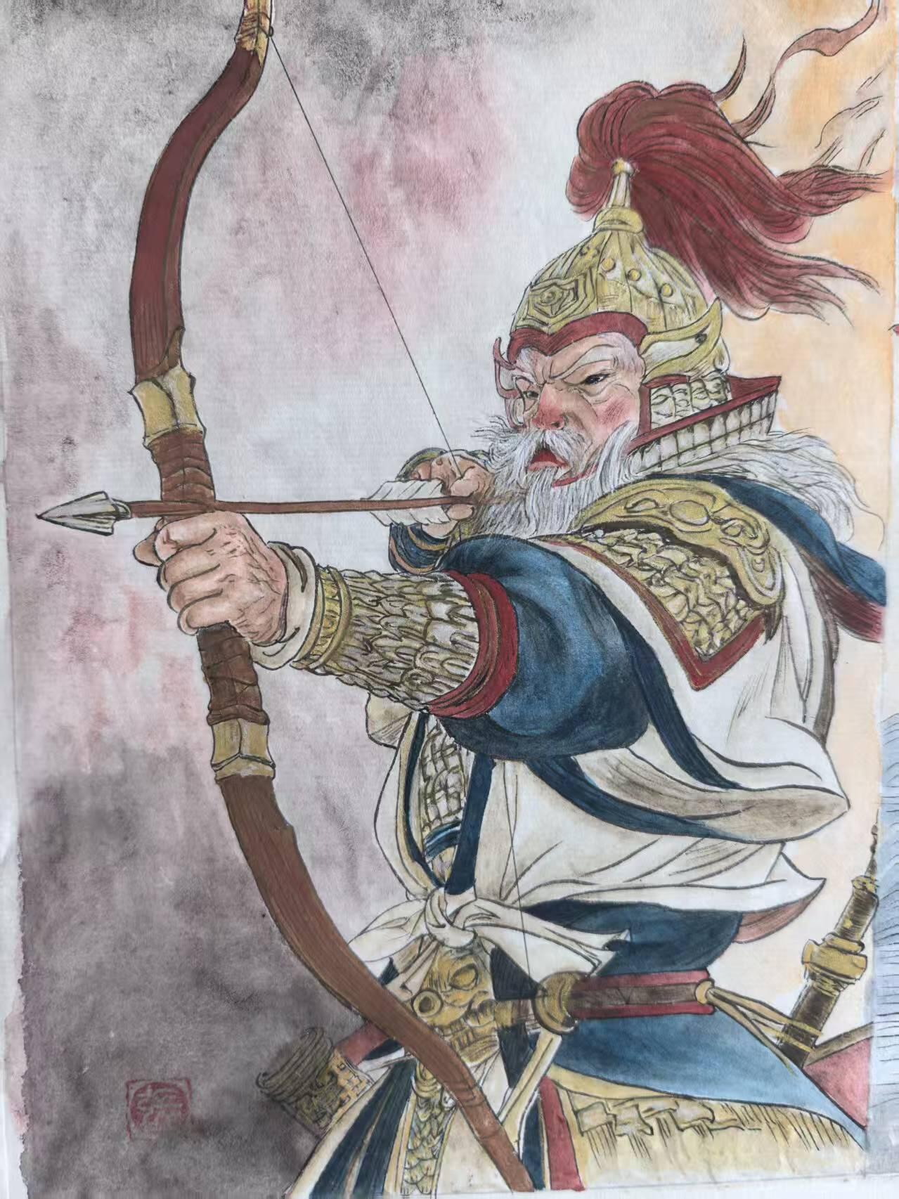 阳大大卡牌拍卖第97期（持续收拍品，周六晚上九点截拍，进群福利早知道） 【手绘画】工艺大师张红作品 三国五虎原画 黄忠 A5原稿打榜