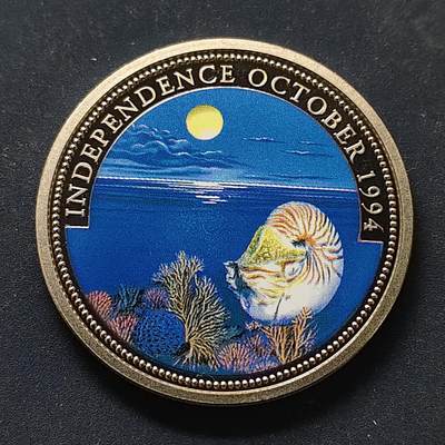 【全场包邮】纯粹捡漏拍498场-持续更新中 - 帕劳1994年1元独立日彩色PL克朗型纪念币