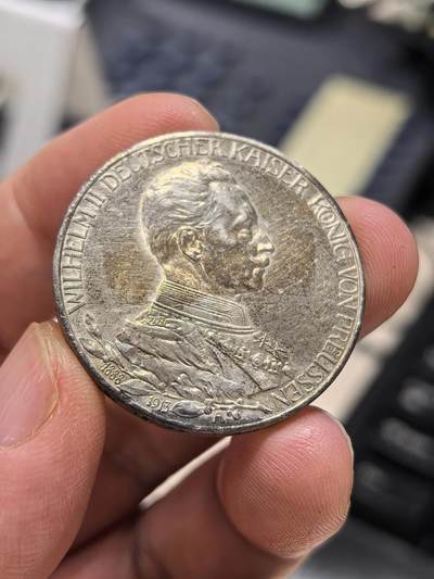 博洋堂世界钱币拍卖第159期（全场包邮） - 德国普鲁士1913年威廉二世军装花枝3马克银币