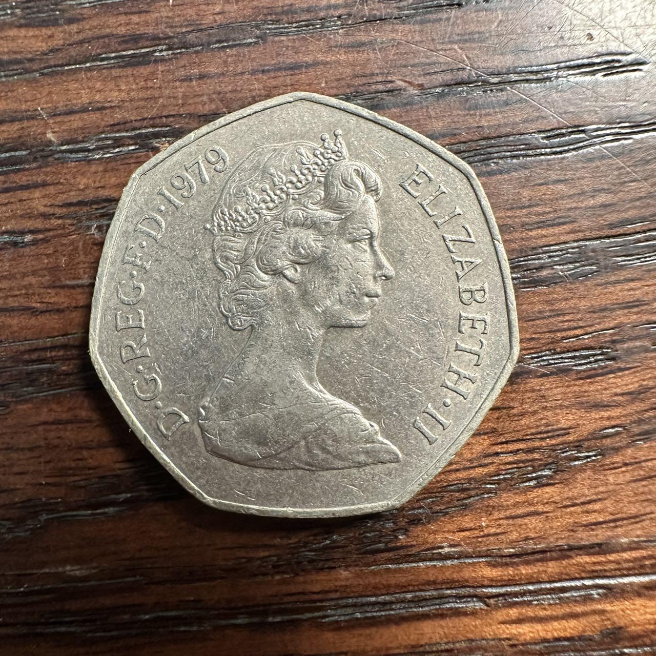 蒂克钱币-第58场 外国散币 奥运/博览会纪念章免佣限时拍 英国1979年 50便士 硬币