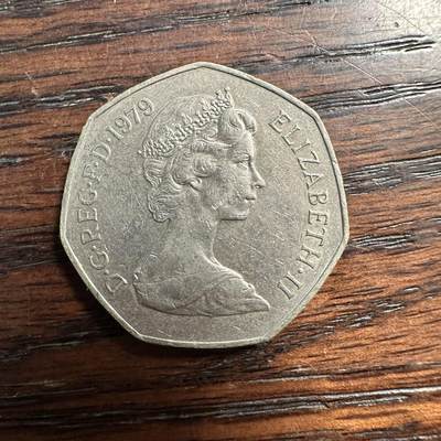 蒂克钱币-第58场 外国散币 奥运/博览会纪念章免佣限时拍 - 英国1979年 50便士 硬币