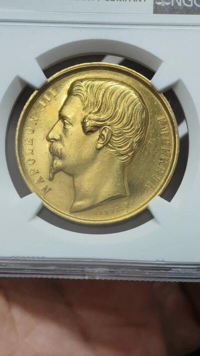 NGC-MS62法国1857年拿破仑三世农业博览会金章