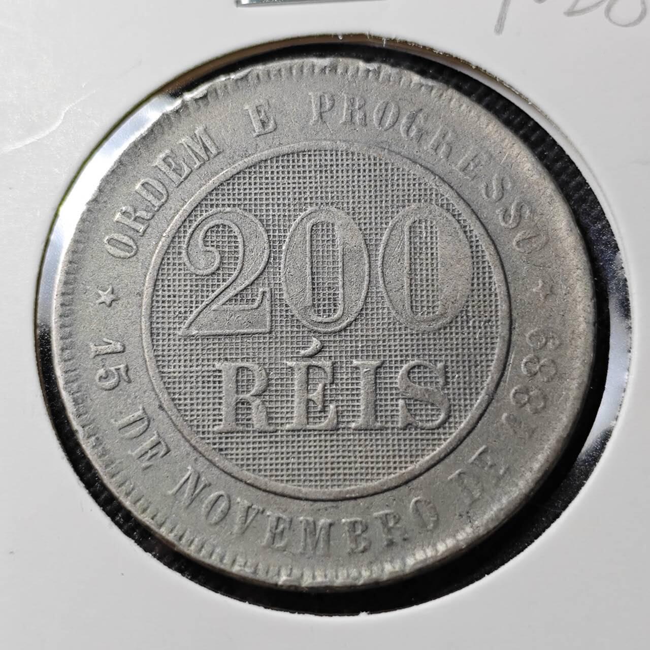 KK钱币收藏小铺  第390期  2月预留时间 周末发货  1889巴西200瑞斯镍币