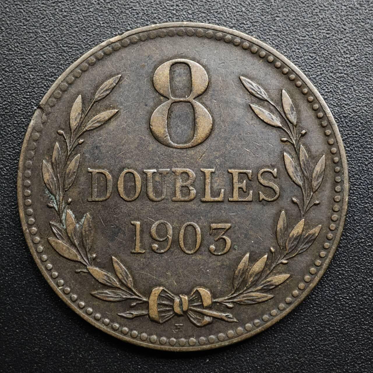 【淘币小摊】限时拍第八百五十七拍  老铜币场  满百包邮可预留两周  周一统一发货  根西岛1903年8道布铜币