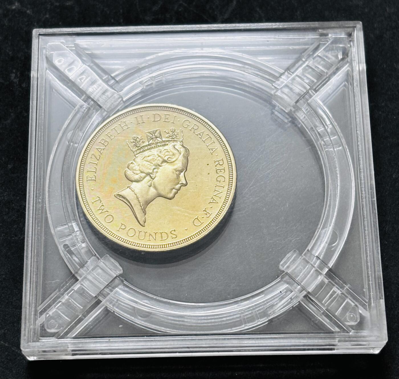 文馨钱币收藏 2026新年第五场（第 291 场）【长期接代拍品】 全新英国1989年发行2镑纪念币，权利法案300周年，镜面工艺像是精制币，送收藏盒