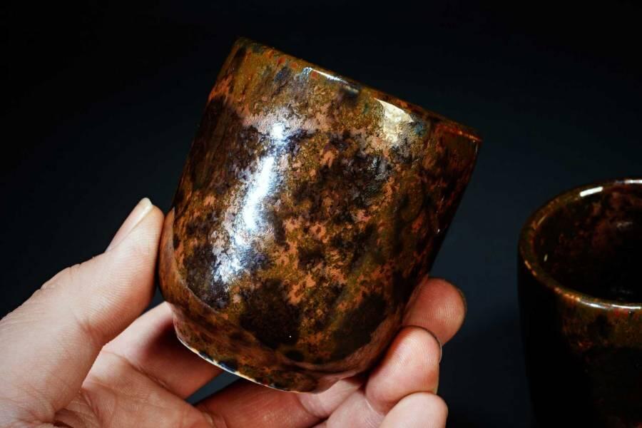 上海都达杂项专场十二（全场包邮】 陨石杯子一对89-4