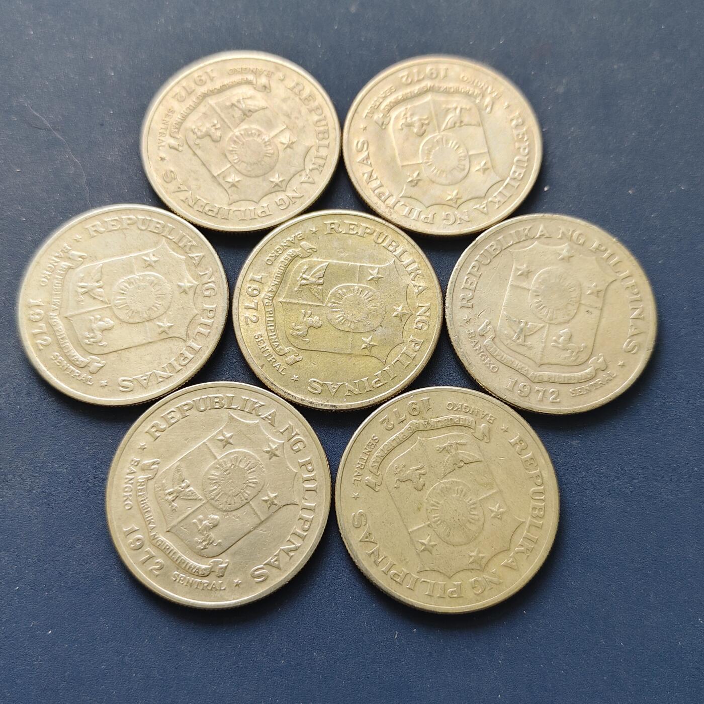 【全场包邮】纯粹捡漏拍498场-持续更新中 菲律宾各年份何塞黎刹1比索7枚一组