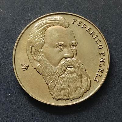 【全场包邮】纯粹捡漏拍498场 - 古巴2002年1比索伟人恩格斯纪念币