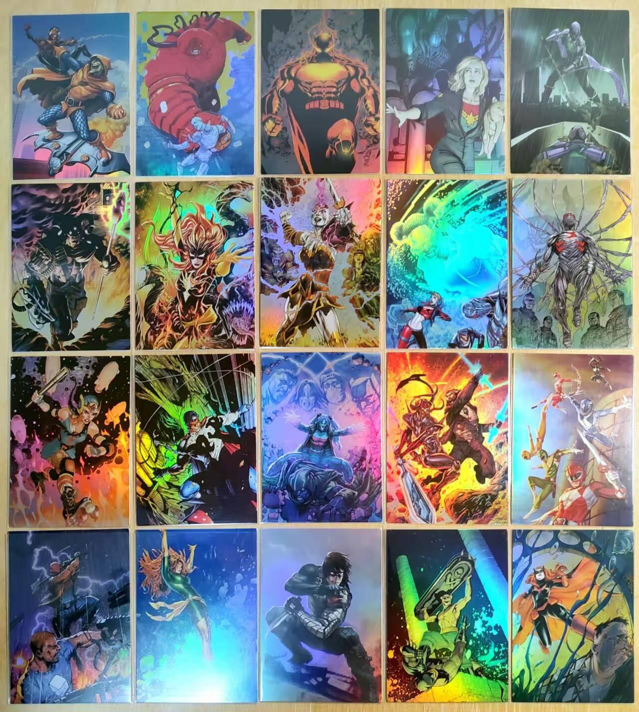 春节前倒数第二场！！龙虎卡牌-七四场（满200元包邮，无佣金，每周六结拍，欢迎送拍） 彩闪20张 美漫卡牌 漫威+DC阵营超级英雄