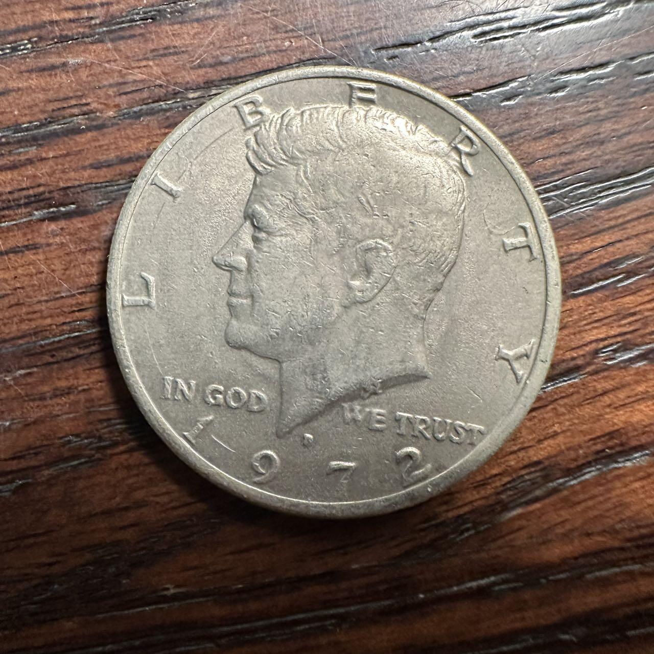 蒂克钱币-第58场 外国散币 奥运/博览会纪念章免佣限时拍 美国1972年 肯尼迪半美元 硬币