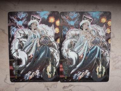 月落卡牌大清仓第5期 - 彫仙  玉面狐狸  粗闪工艺双联特卡一组