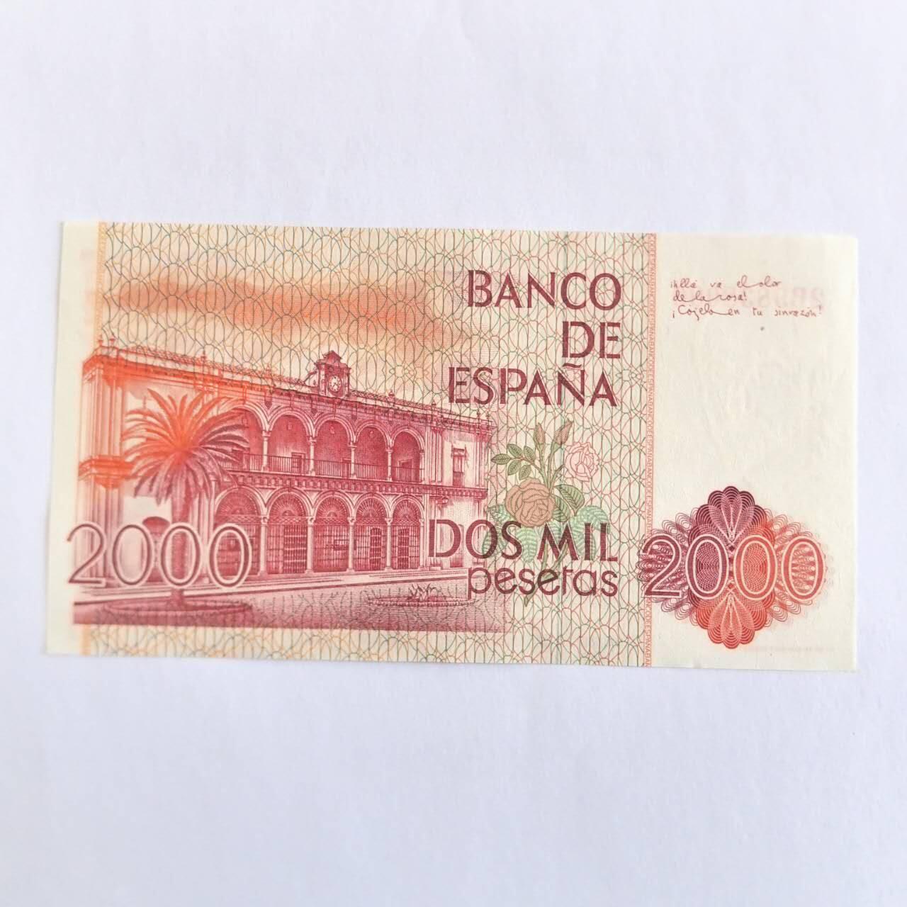 各国外币第110期 西班牙2000比塞塔1980年无47靓号 全新