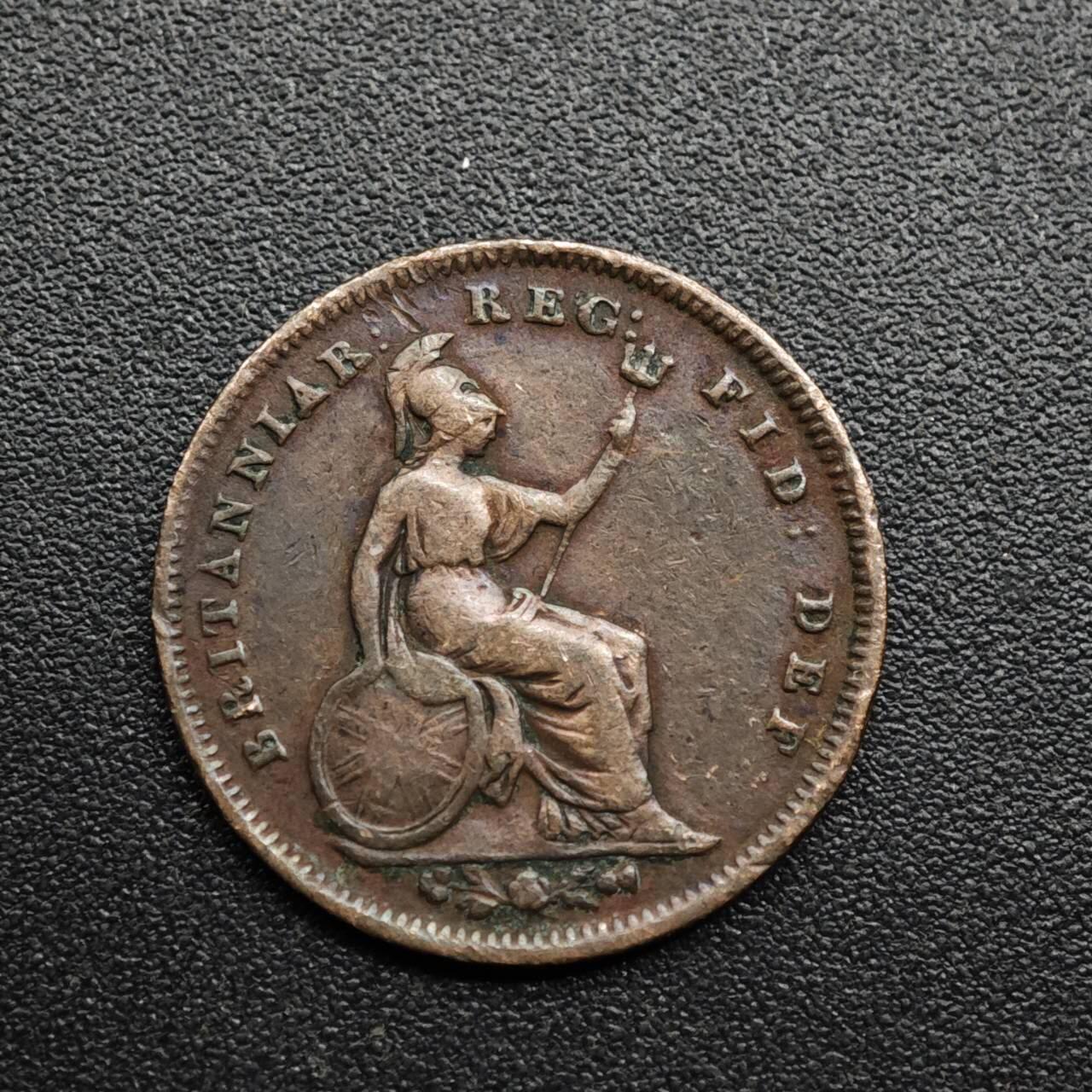 【淘币小摊】限时拍第八百五十七拍  老铜币场  满百包邮可预留两周  周一统一发货  英国1844年维多利亚1/3便士铜币