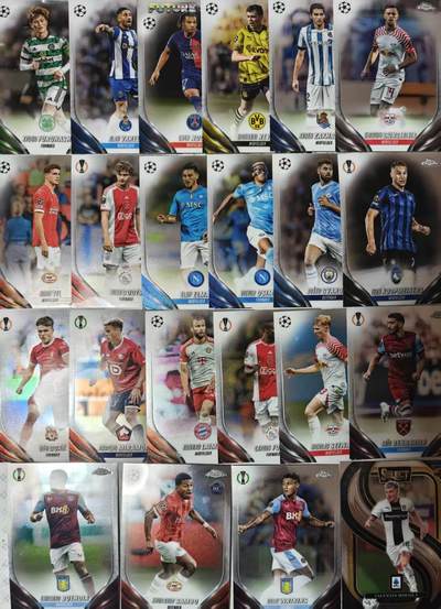 春节前倒数第二场！！龙虎卡牌-七四场（满200元包邮，无佣金，每周六结拍，欢迎送拍） - 22张 折射卡 Topps Chrome系列为主的欧战主题球星卡