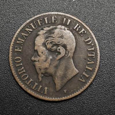 【淘币小摊】限时拍第八百五十七拍  老铜币场  满百包邮可预留两周  周一统一发货  - 意大利1861年2分铜币